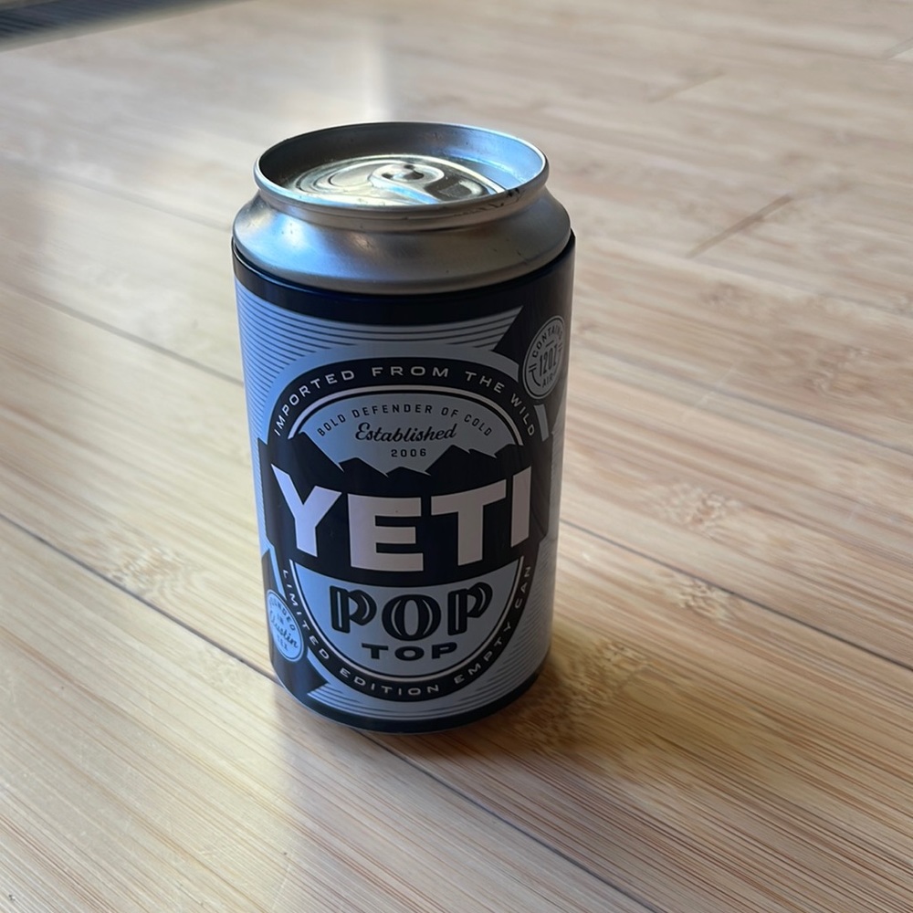 Yeti Pop Top Can Limited Edition Collectible Cooler Cool Fun Gift Storage Stash